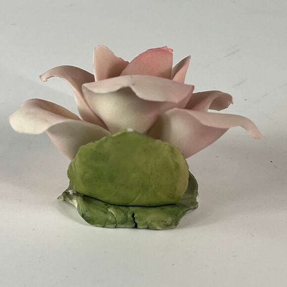 Unmarked Porcelain Pink Rose Flower Handmade Handpainted 1.5" POOR Forever Gift - Picture 4 of 10